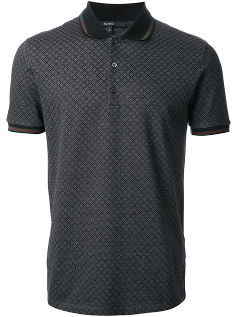 gucci diamond pattern polo shirt|Gucci shirts for men polo.